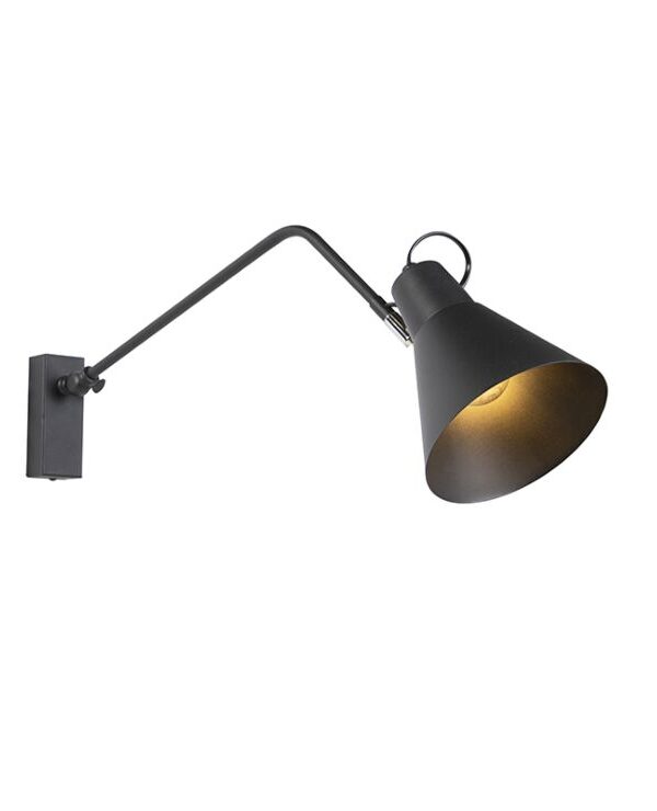 Design wall lamp black adjustable